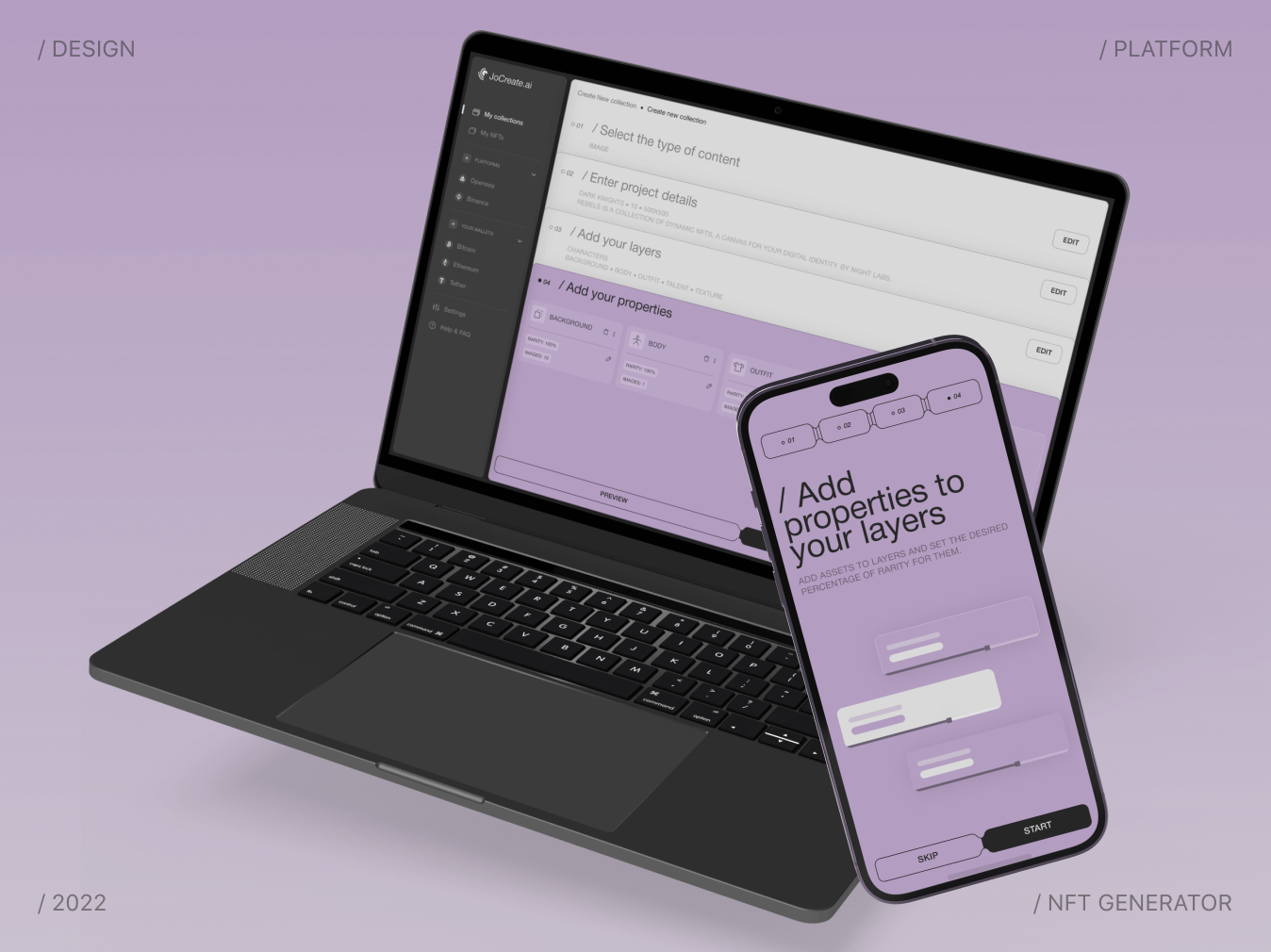 JoCreate &ndash; application for creating NFT collections - image cover