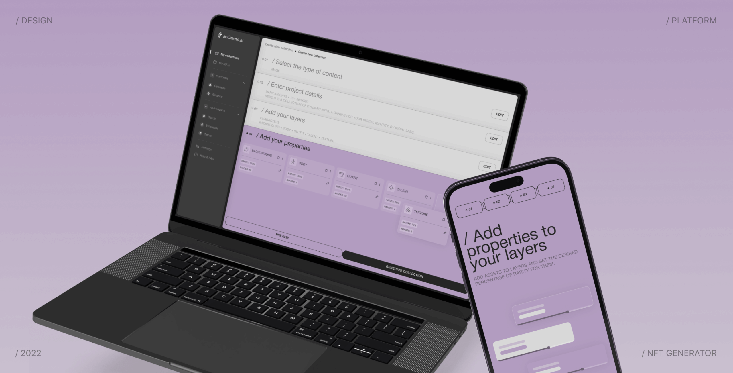 JoCreate &ndash; application for creating NFT collections - Website Development - Photo 1