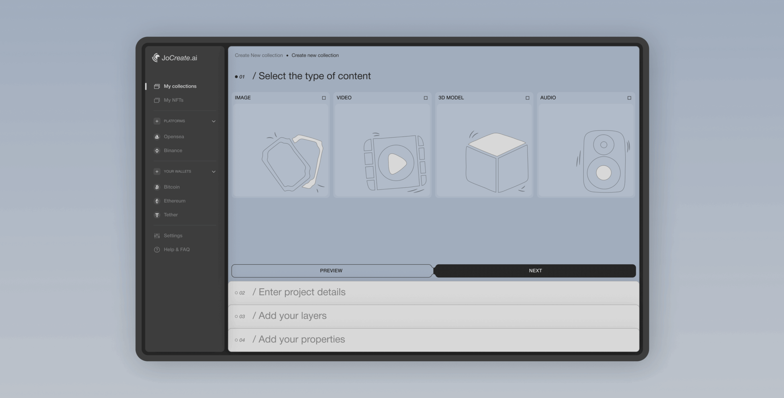 JoCreate &ndash; application for creating NFT collections - Website Development - Photo 14