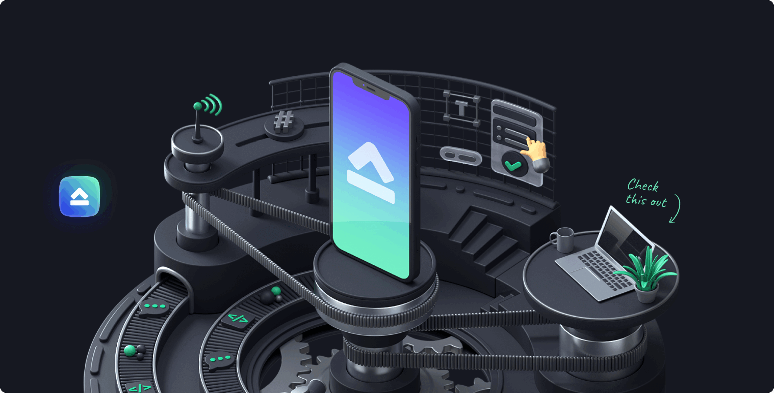 Appsent &ndash; branding for the application developers company - Website Development - Photo 1