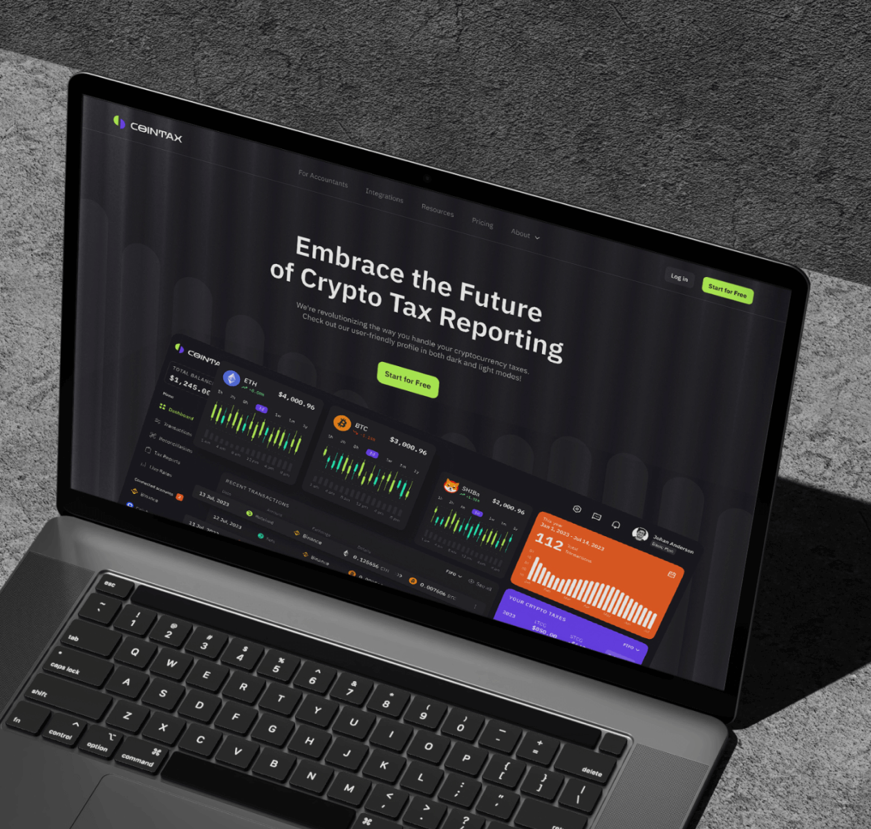 CoinTax &ndash; web app promo website - image cover