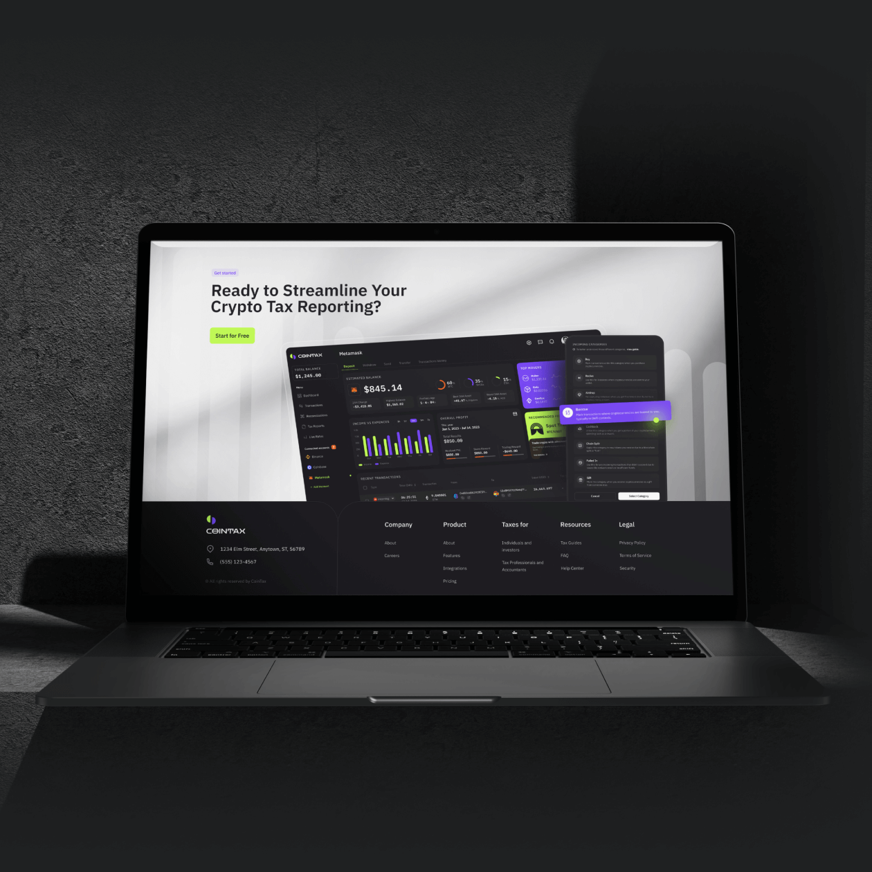 CoinTax &ndash; web app promo website - Website Development - Photo 2