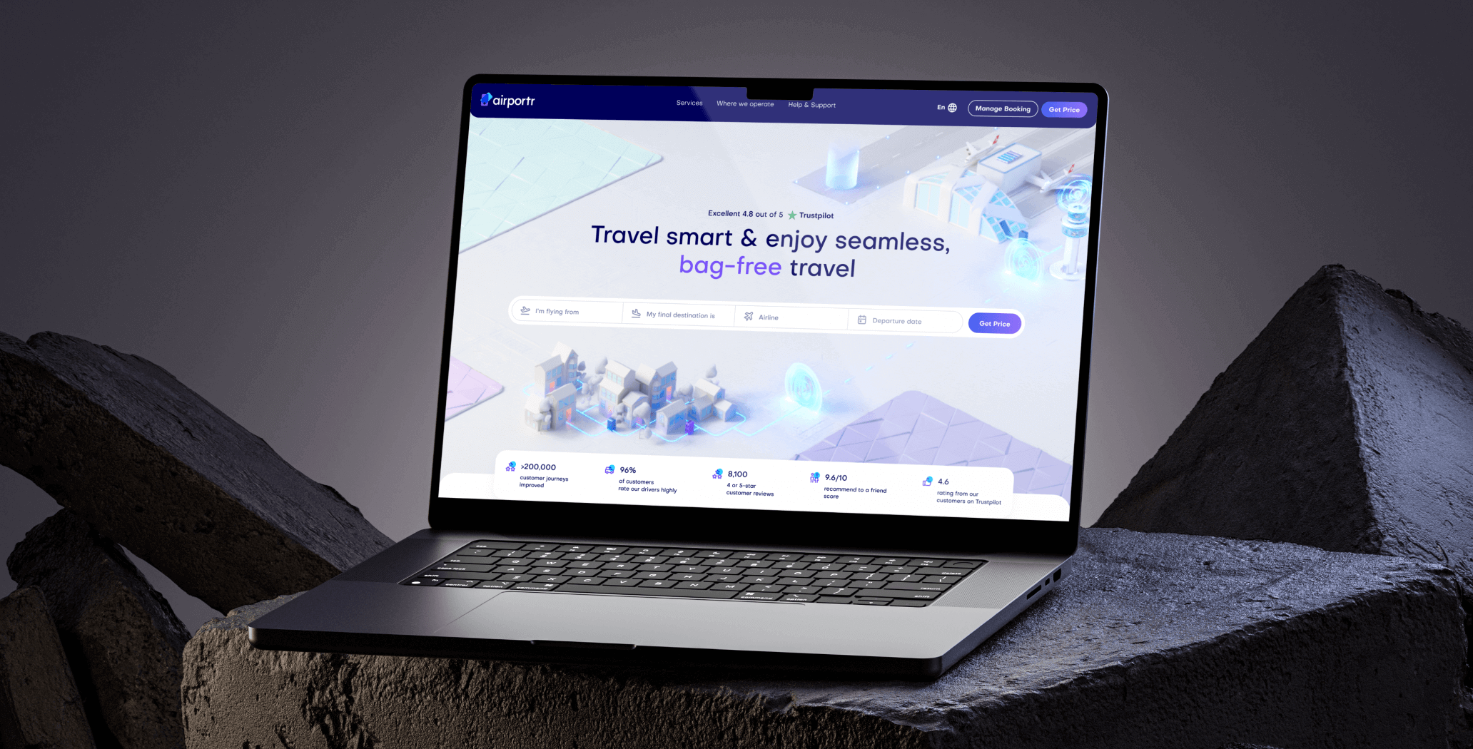 Airportr 2.0 &ndash; luggage carrying service website redesign - Website Development - Photo 1