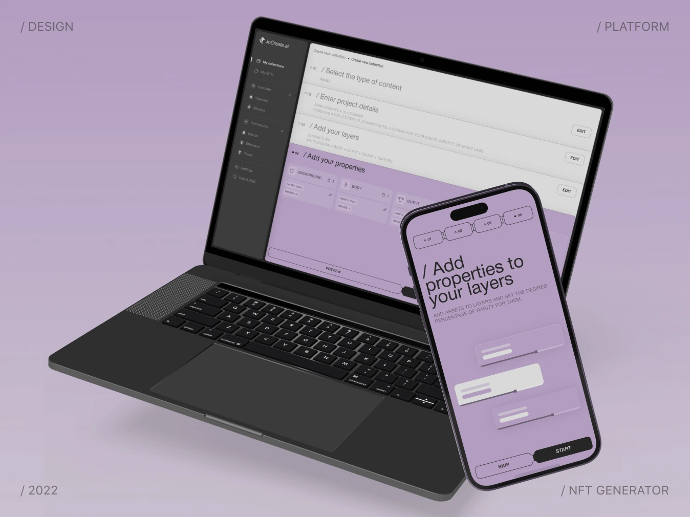 JoCreate &ndash; application for creating NFT collections - image cover