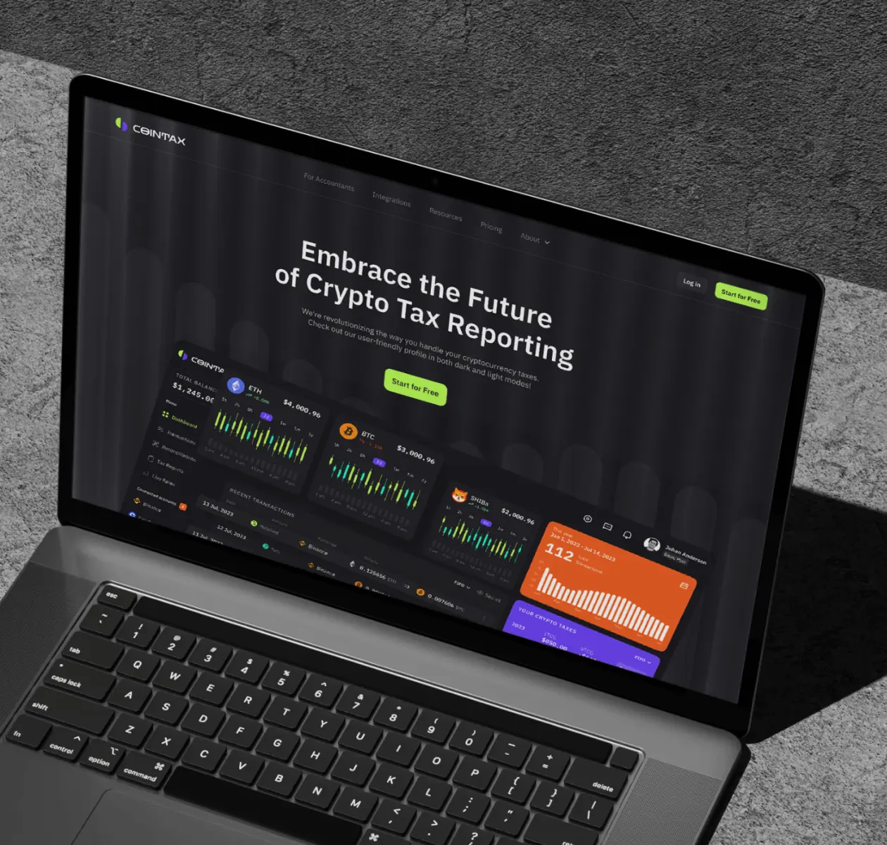 CoinTax &ndash; web app promo website - image cover