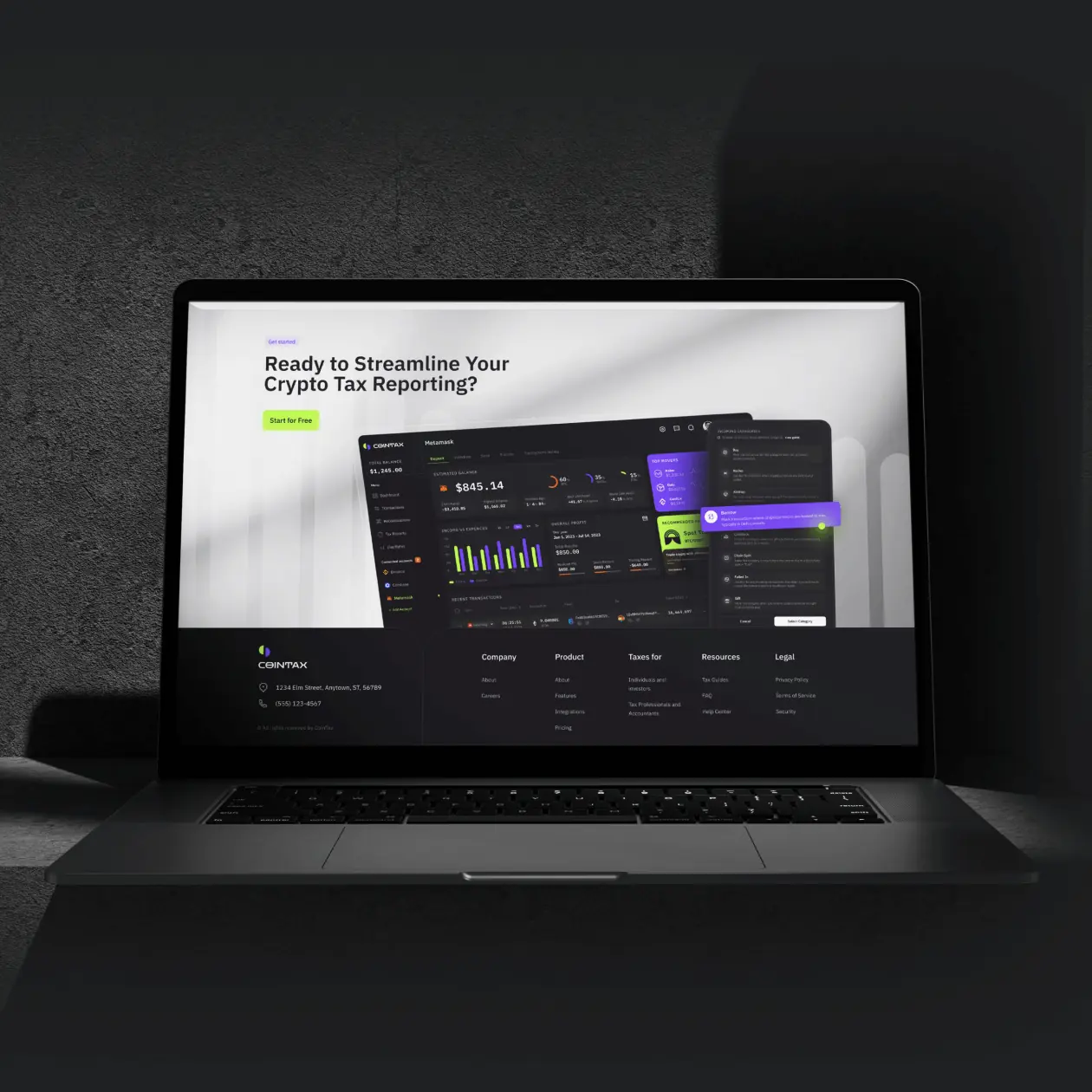 CoinTax &ndash; web app promo website - Website Development - Photo 2