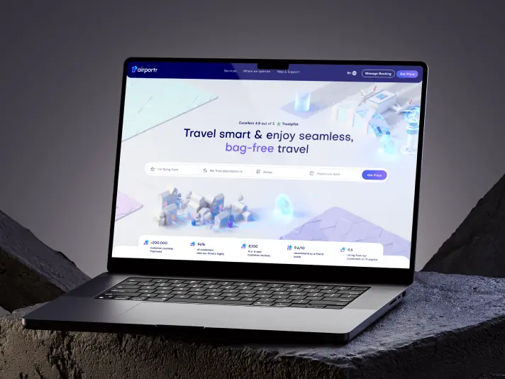 Airportr 2.0 &ndash; luggage carrying service website redesign - image cover