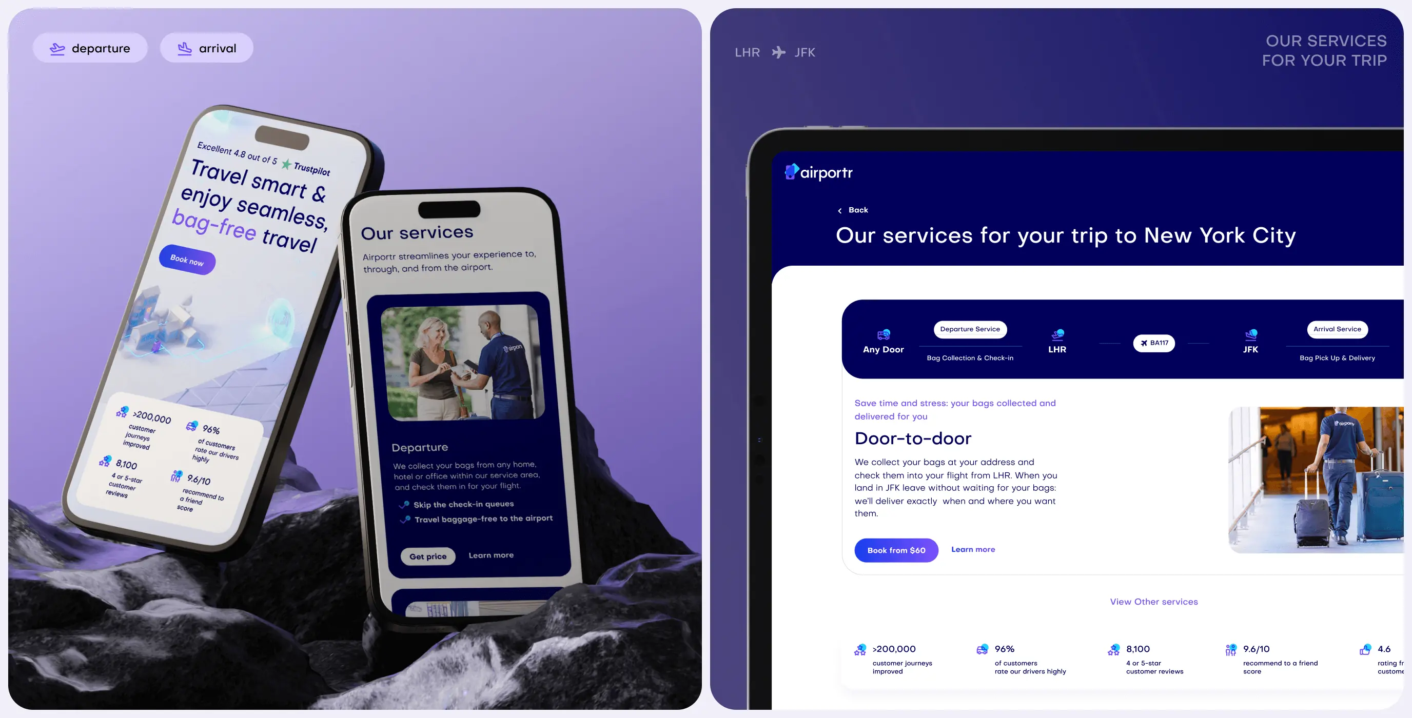 Airportr 2.0 &ndash; luggage carrying service website redesign - Website Development - Photo 2