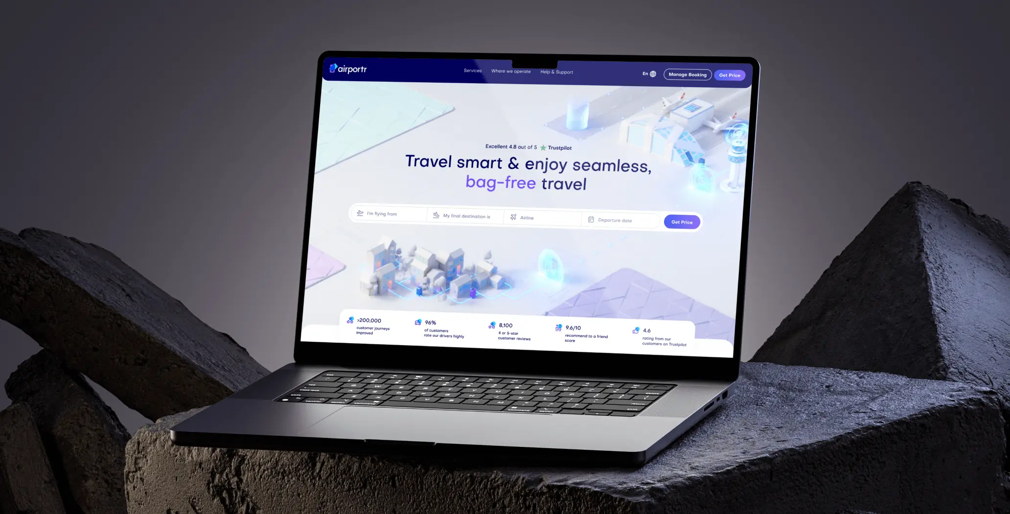 Airportr 2.0 &ndash; luggage carrying service website redesign - Website Development - Photo 1